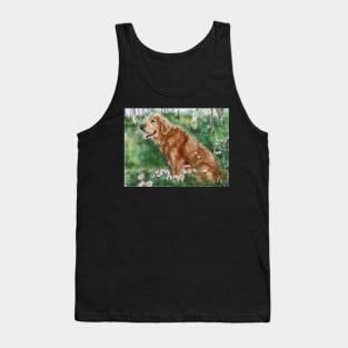 Golden Retriever Dog in the Forest Tank Top